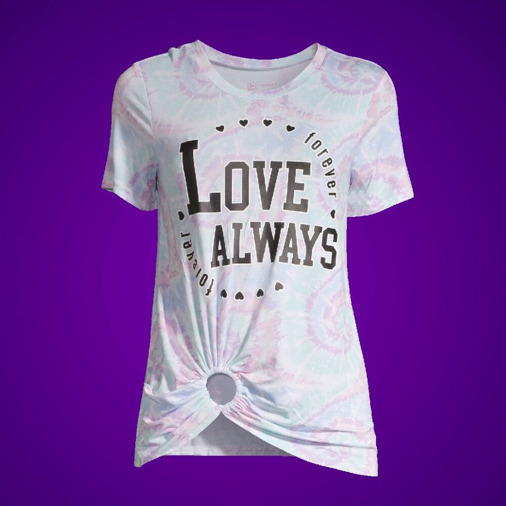 No Boundaries Juniors' O-Ring T-Shirt with Short Sleeves